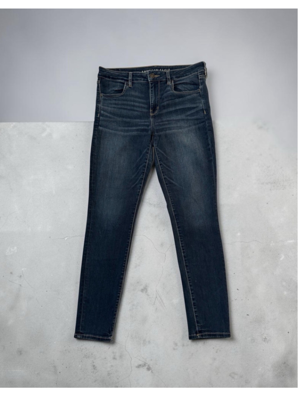 American Eagle Jeans Denim Jegging Womens 12 LONG Next Level Stretch Distressed